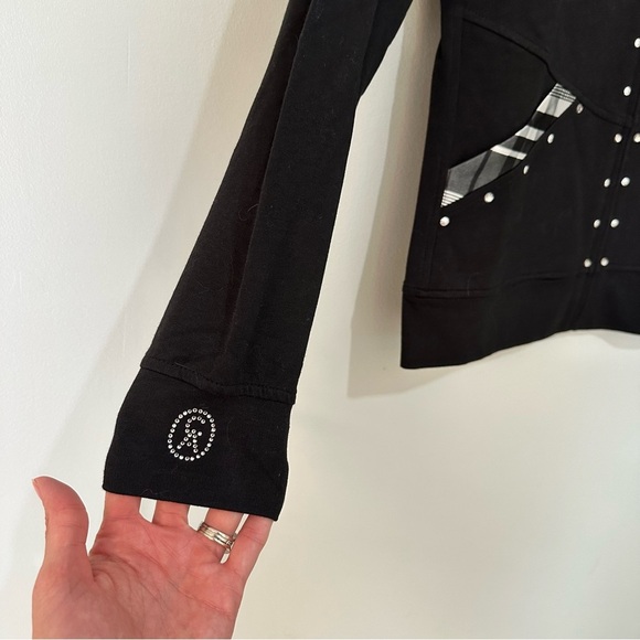 NWT Christine Alexander Black and Gray Plaid Cotton Blend Jacket Size Small - Picture 2 of 11